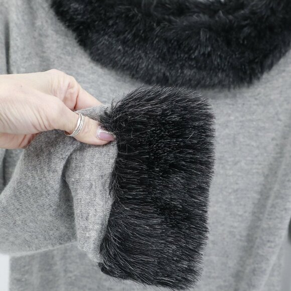 Garnet Hill Angora Woool Sweater Womens M Gray Rich Auntie Core Loud Luxury Twee - Picture 6 of 14